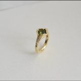 MUSE with Green Tourmaline & Diamond Ring Cocktail Ring Mari Beltran