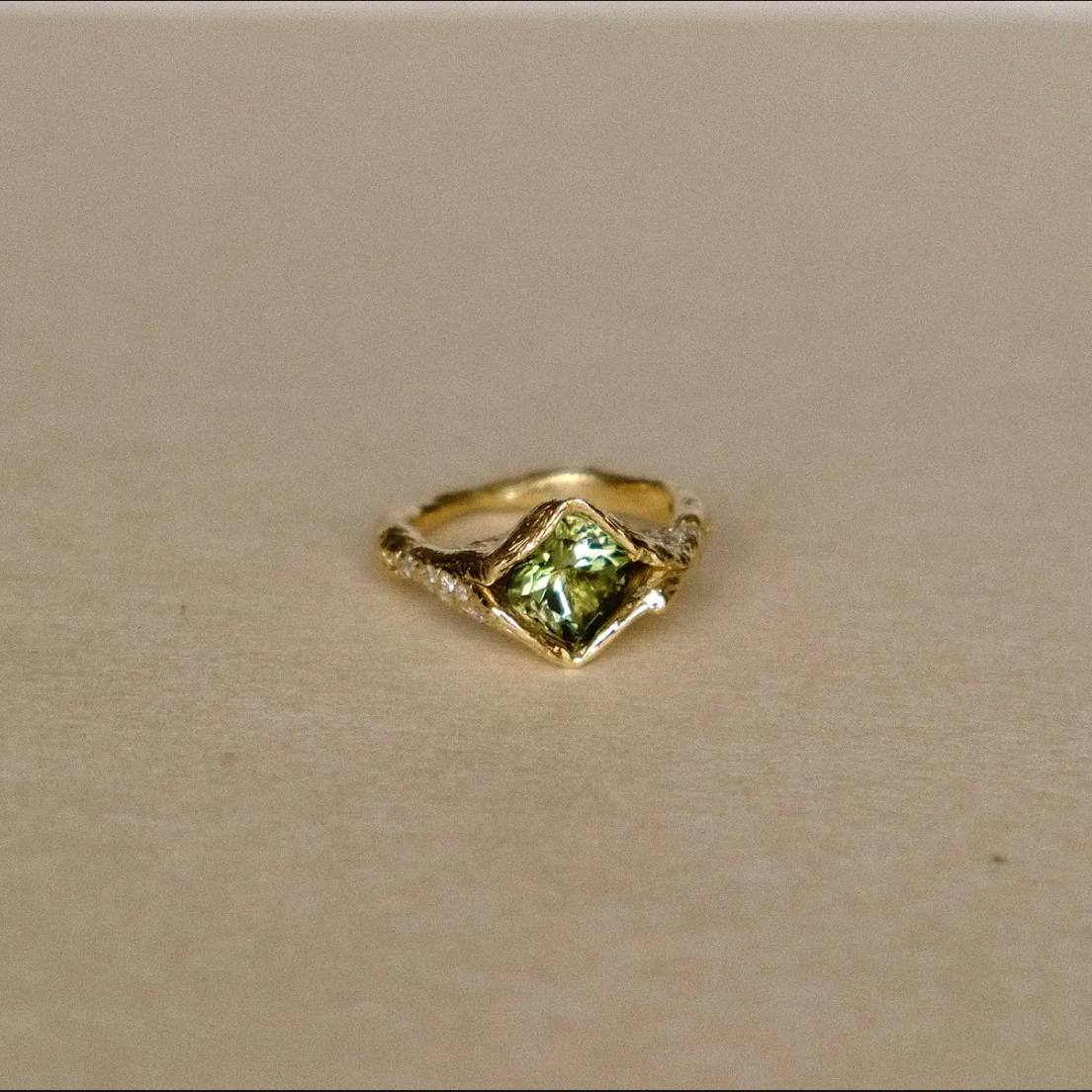 MUSE with Green Tourmaline & Diamond Ring Cocktail Ring Mari Beltran