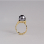 MUSE with Grey Tahitian Pearl & Diamond Ring Cocktail Ring Mari Beltran