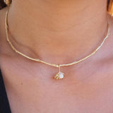 Succulent Blossom Willow Collar Necklace with Diamonds Choker Necklace Elisabeth Bell Jewelry