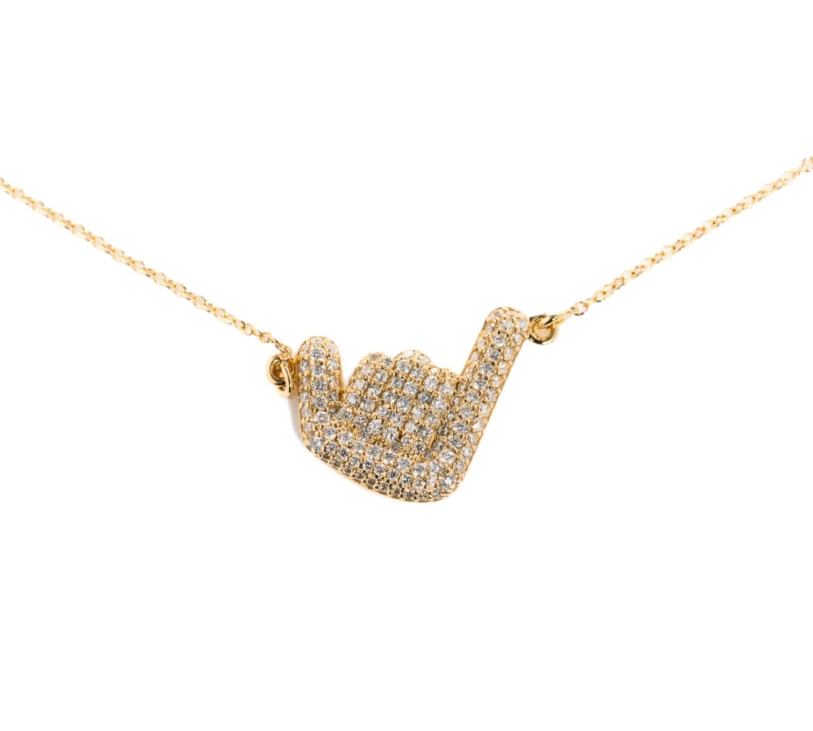 Pave Shaka Necklace Necklace The Finest Stack