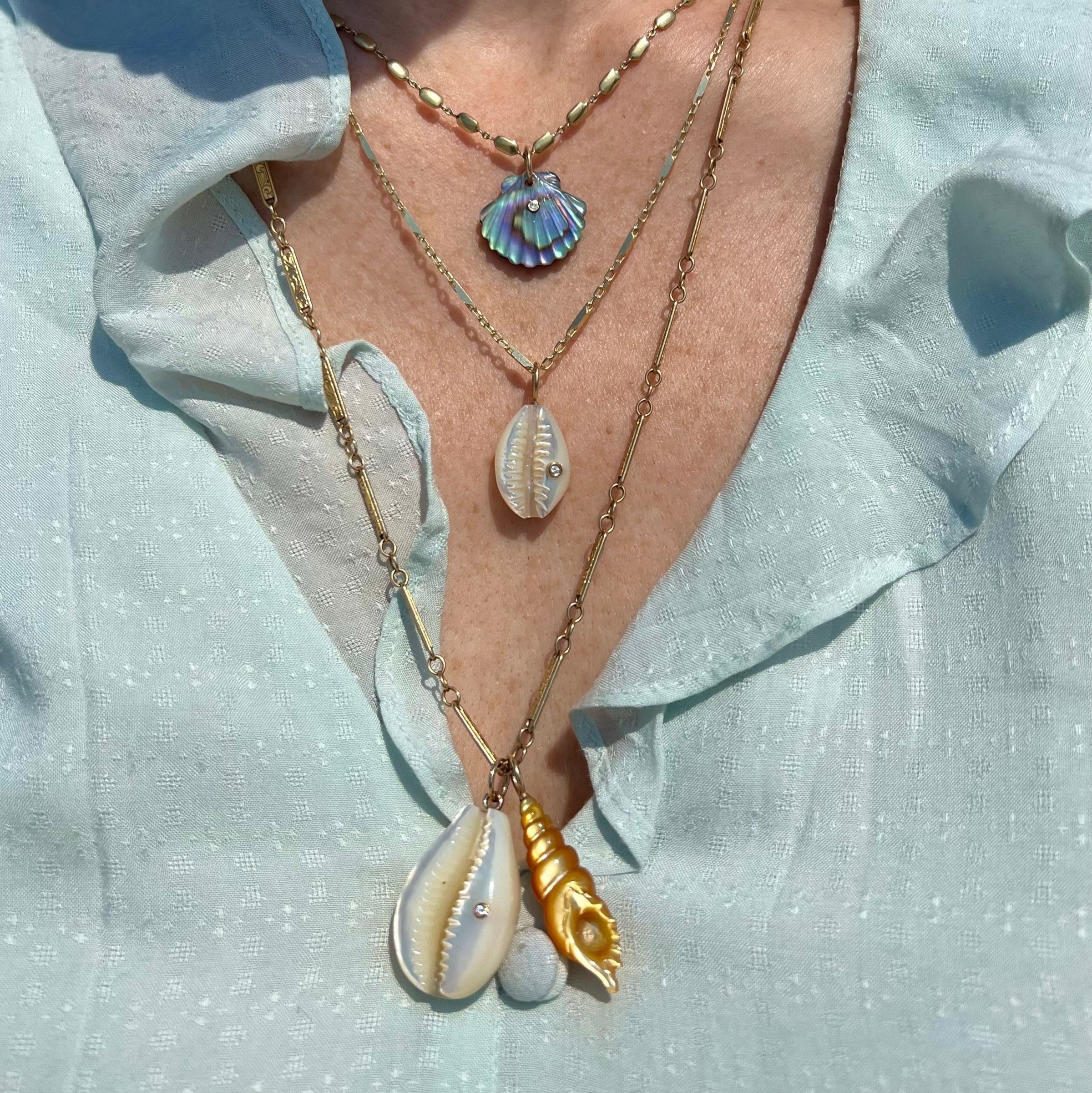 Spiral Shell Pendant Maura Green