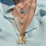 Luminescent Scallop Shell with Diamond Charm Maura Green