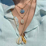 Luminescent Scallop Shell with Diamond Charm Maura Green