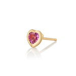 Small Sapphire Heart Stud Stud Earrings Roseark Deux Pink Sapphire Single 