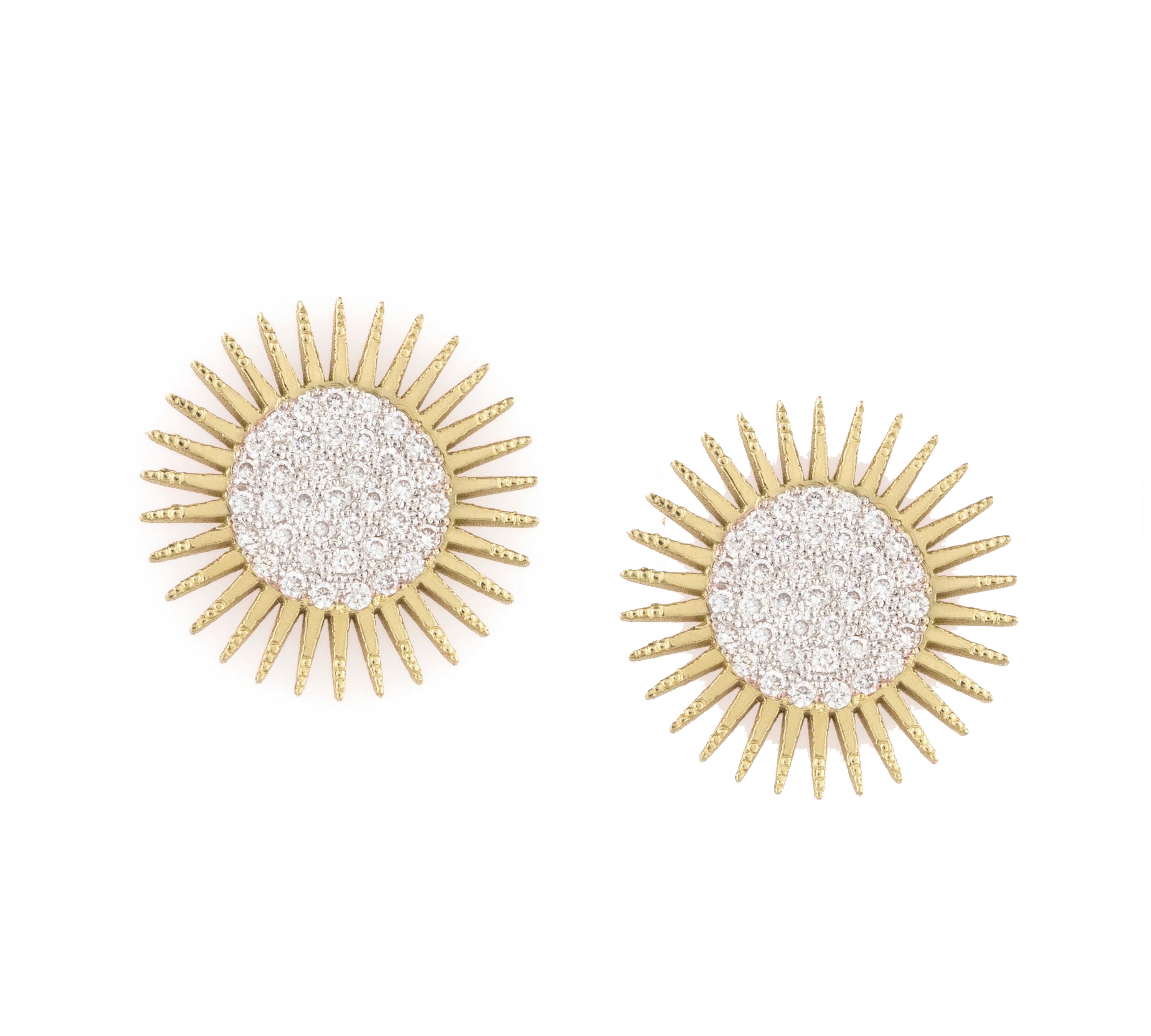 Shining Soleil Studs with Diamonds Stud Earrings Falamank