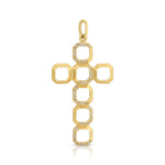 Octagon Cross Pendant with Diamonds Pendant Roseark Deux