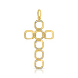 Octagon Cross Pendant with Diamonds Pendant Roseark Deux