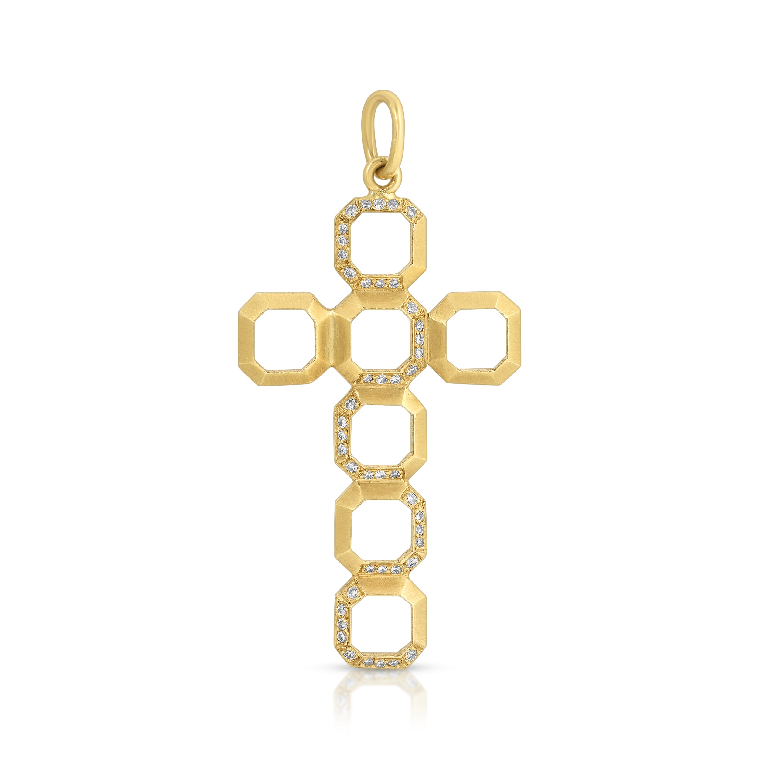 Octagon Cross Pendant with Diamonds Pendant Roseark Deux