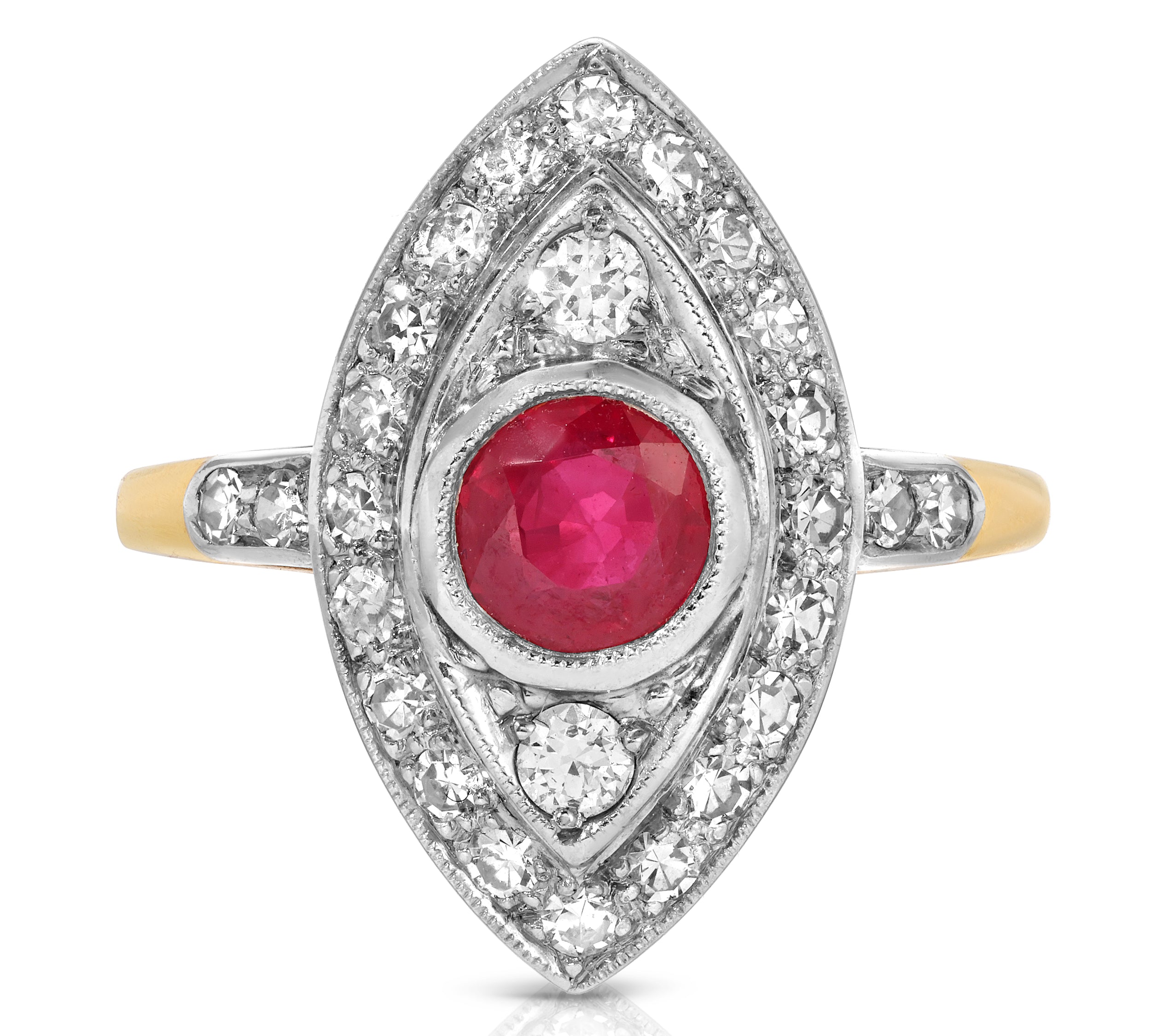 Estate Ruby Art Deco Ring Cocktail Ring Roseark Vintage