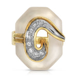 Antique Camphor Glass Wave Cocktail Ring Cocktail Ring Roseark Vintage