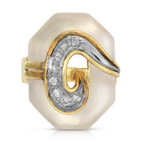 Antique Camphor Glass Wave Cocktail Ring Cocktail Ring Roseark Vintage