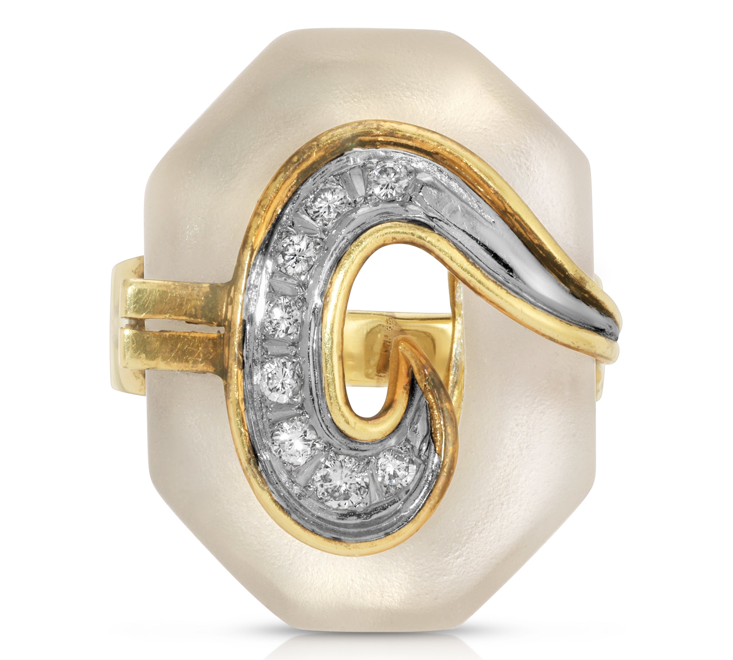 Antique Camphor Glass Wave Cocktail Ring Cocktail Ring Roseark Vintage