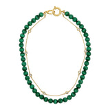 ELLA Malachite and Topaz Strand Choker Choker Necklace MAE + LANG 14k Gold