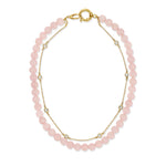 MAE Rose Quartz and Topaz Strand Choker Choker Necklace MAE + LANG 14k Gold