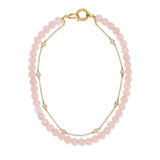 MAE Rose Quartz and Topaz Strand Choker Choker Necklace MAE + LANG 14k Gold