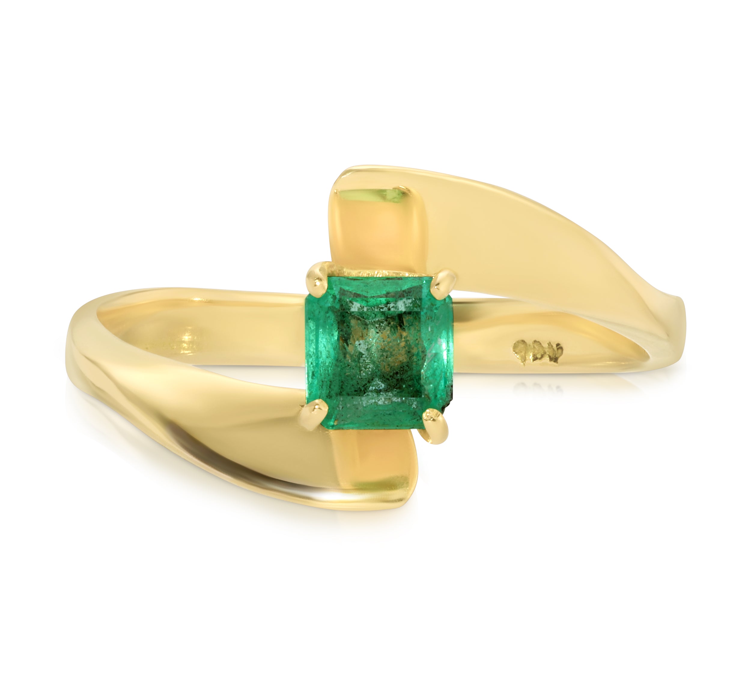 Emerald-Cut Columbian Emerald Ring Ring Roseark Vintage