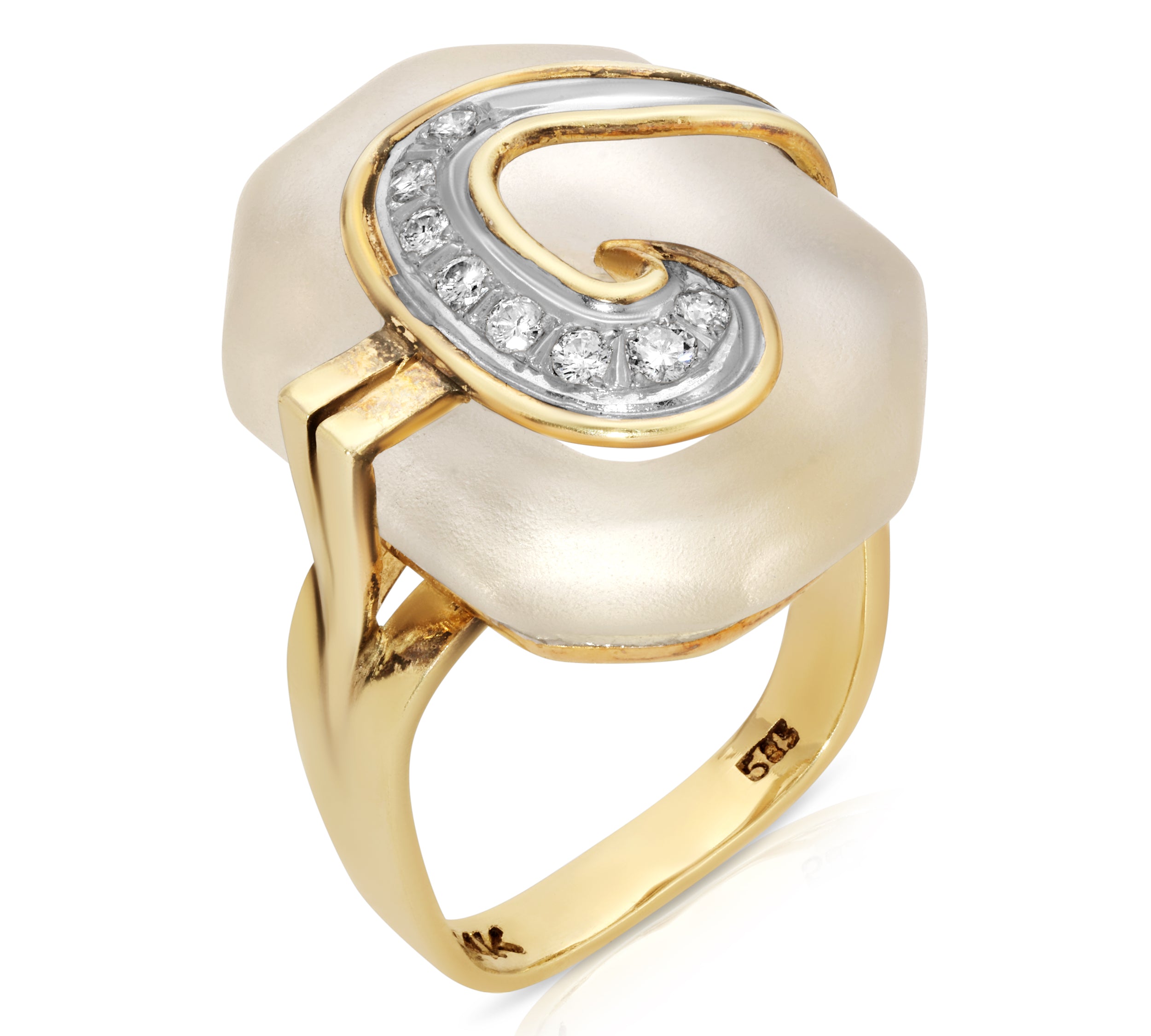 Antique Camphor Glass Wave Cocktail Ring Cocktail Ring Roseark Vintage