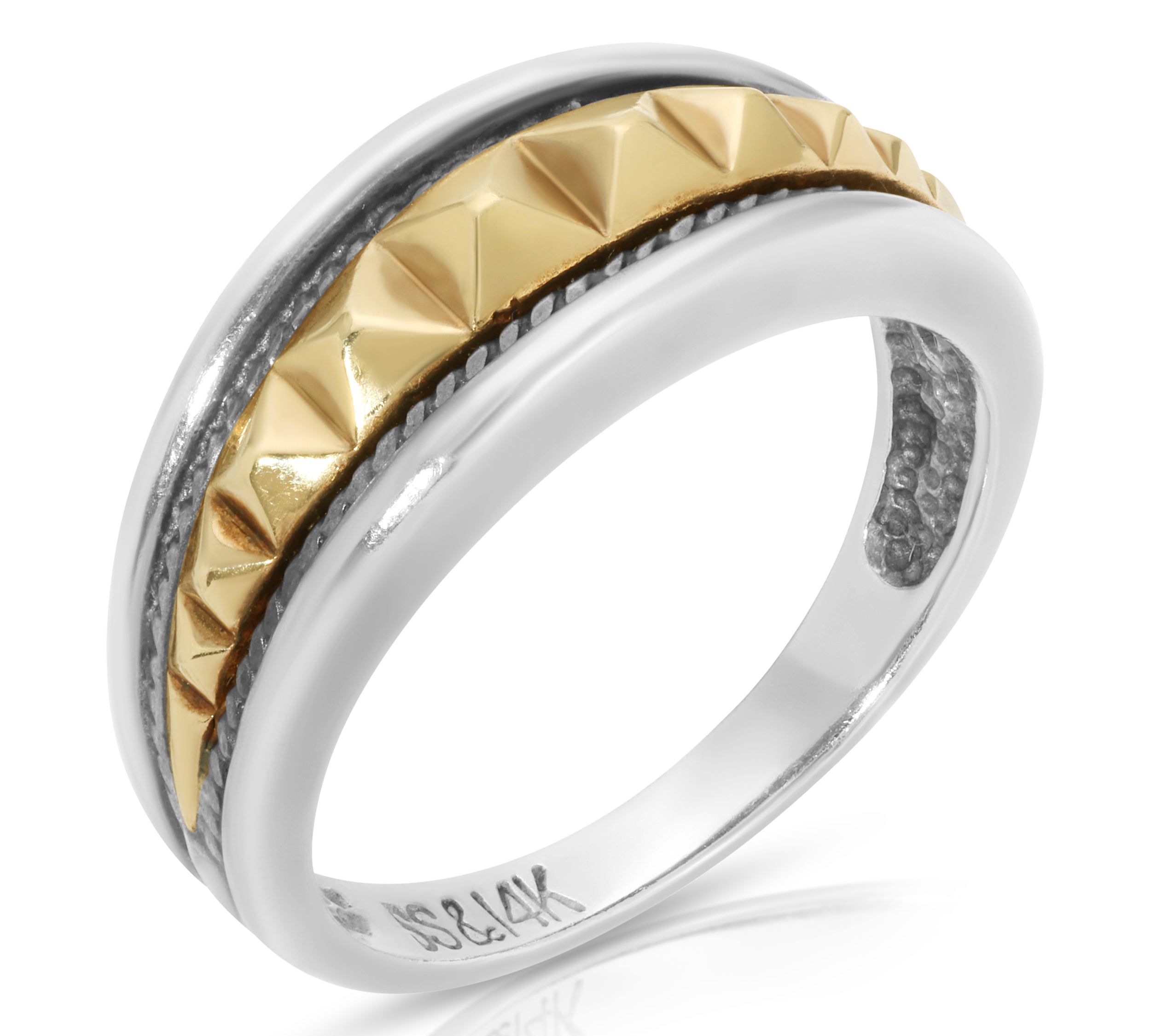 Two-Tone Spike Band Ring Roseark Vintage   