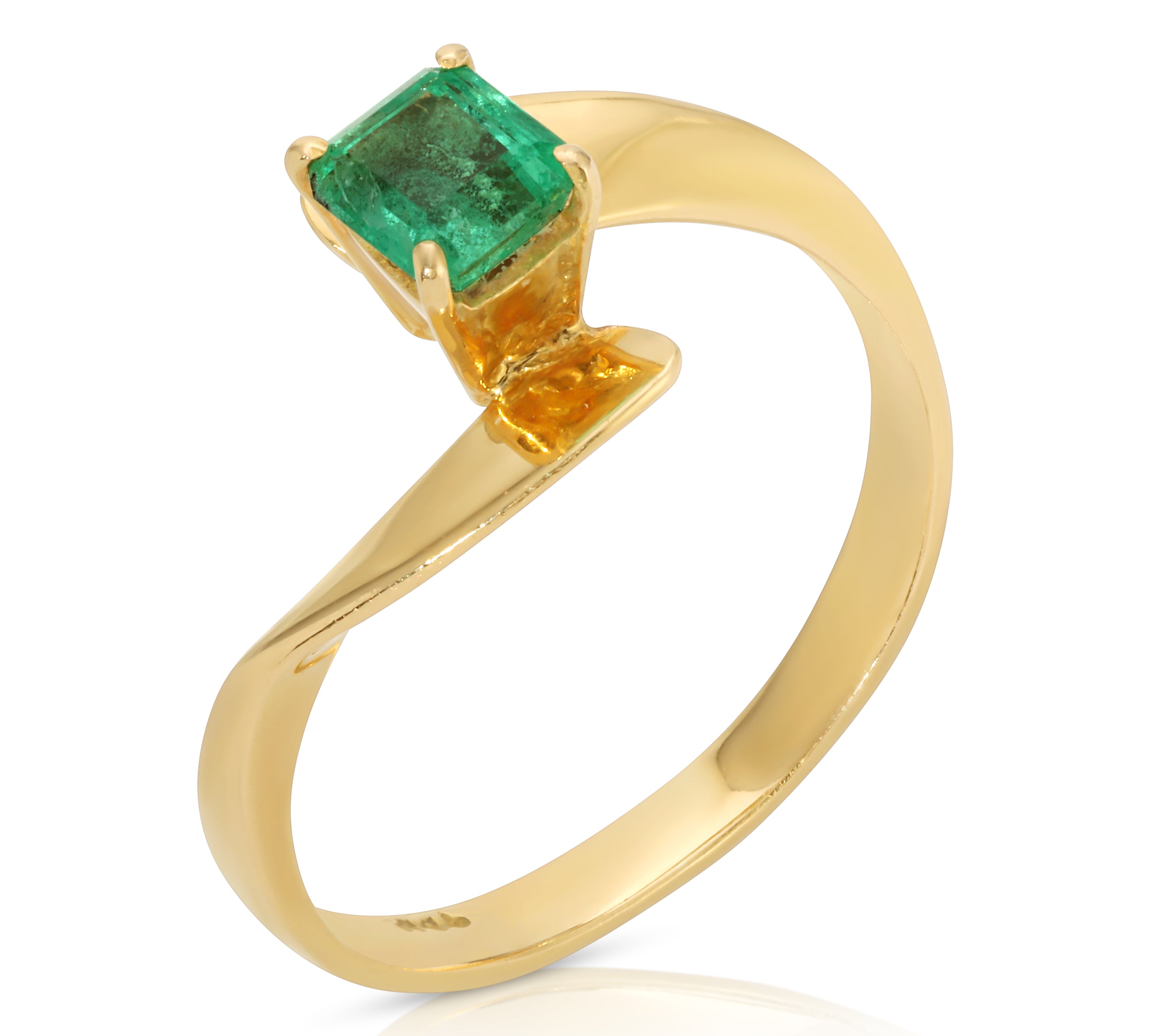 Emerald-Cut Columbian Emerald Ring Ring Roseark Vintage