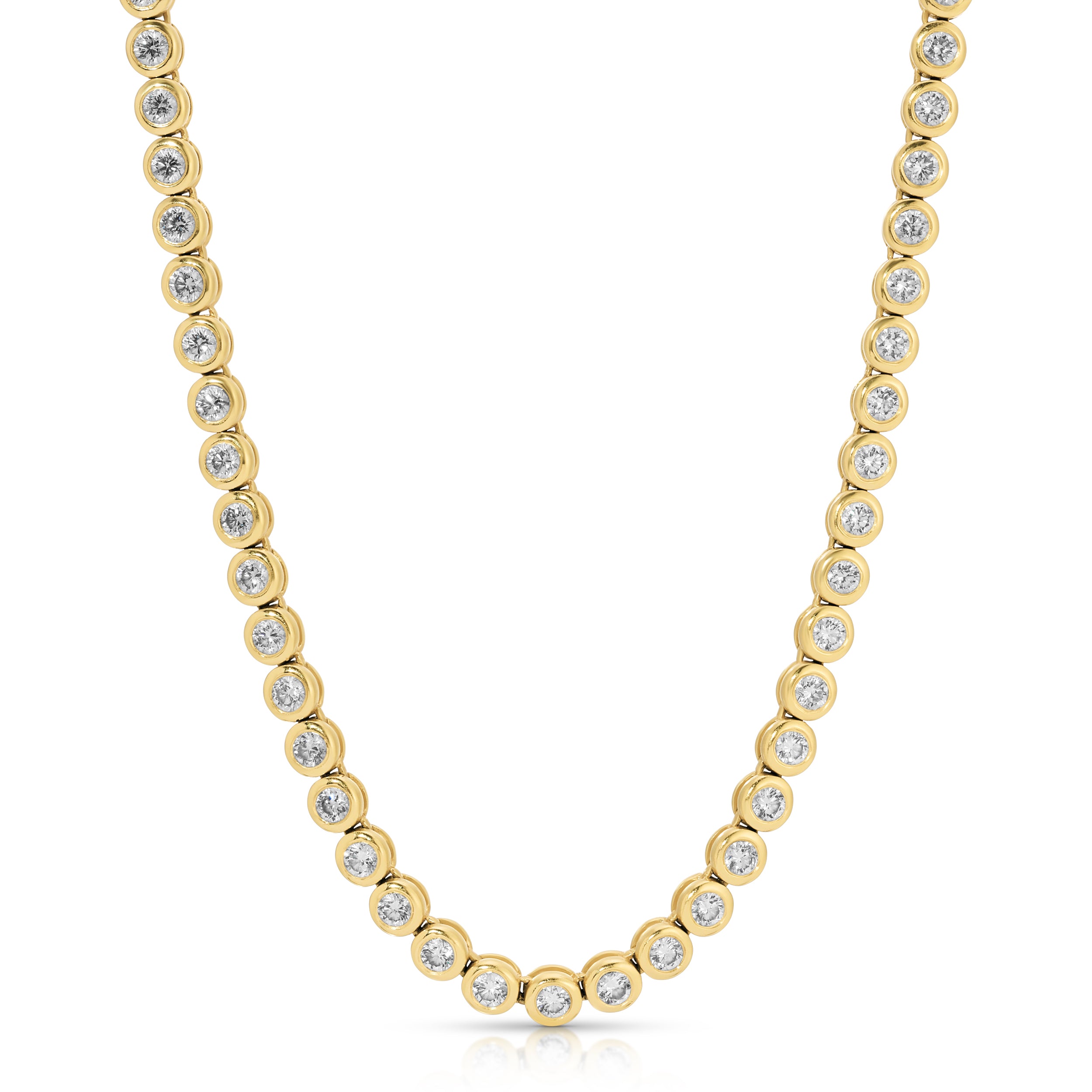 Bezel Diamond Tennis Necklace, Large Tennis Necklace Roseark Deux