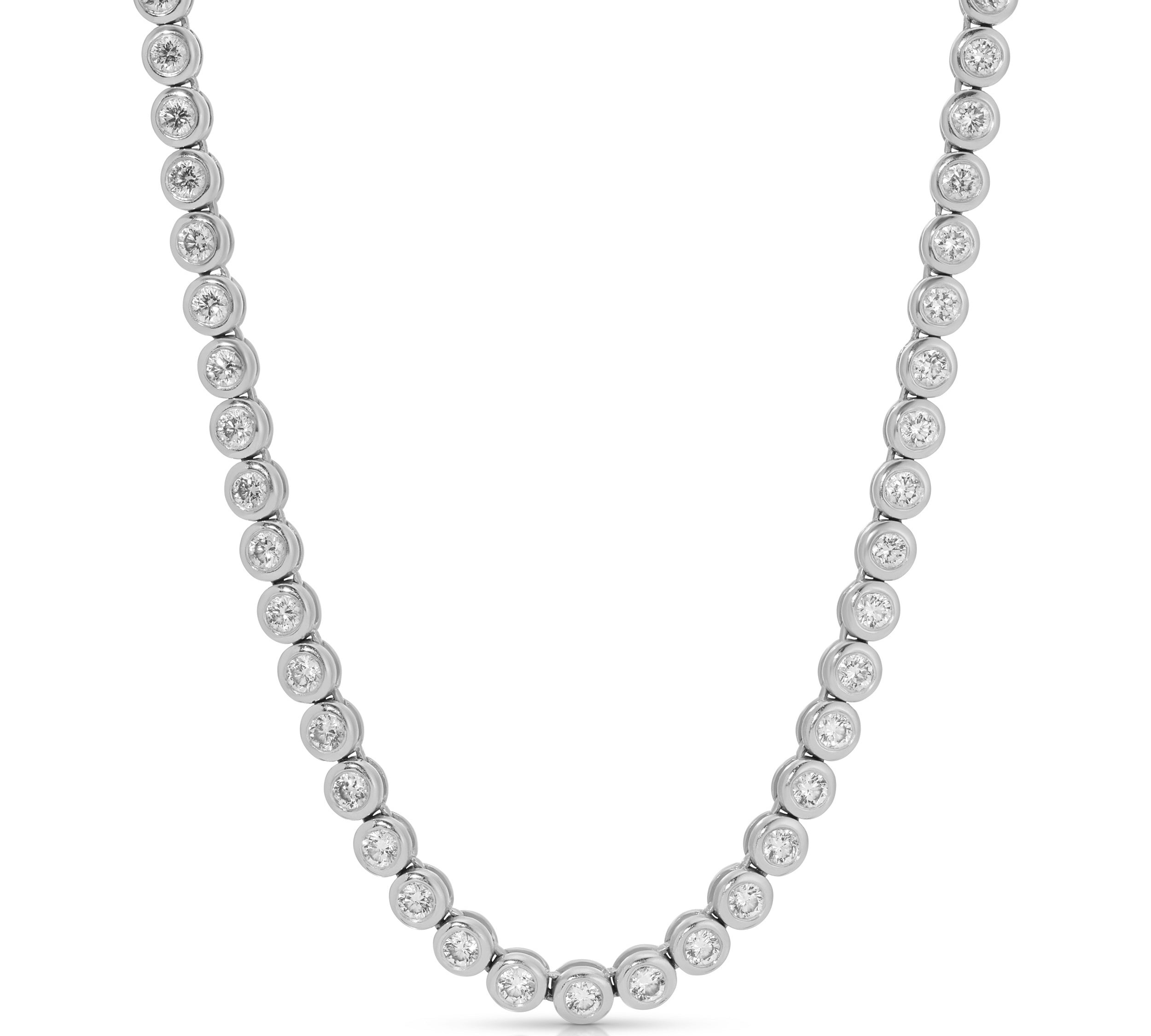 Bezel Diamond Tennis Necklace, Large Tennis Necklace Roseark Deux