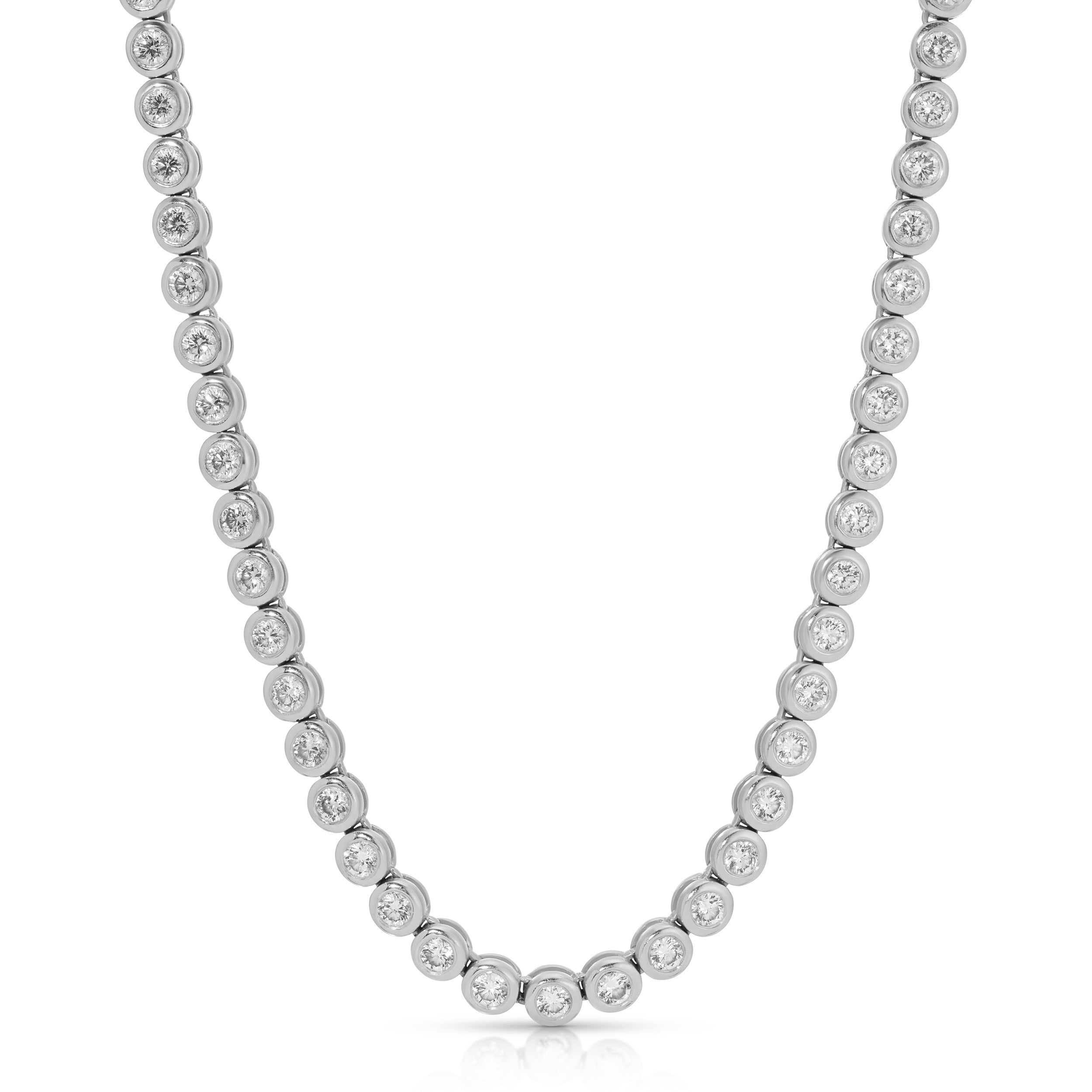 Bezel Diamond Tennis Necklace, Large Tennis Necklace Roseark Deux