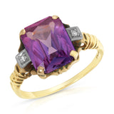 Estate 1940s Amethyst Cocktail Ring Cocktail Ring Roseark Vintage