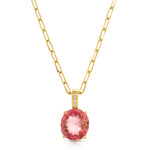 Tourmaline Pendant Necklace with Diamond Bale Pendant Necklace Roseark Jewelry