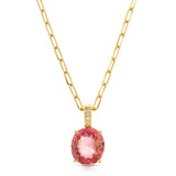 Tourmaline Pendant Necklace with Diamond Bale Pendant Necklace Roseark Jewelry