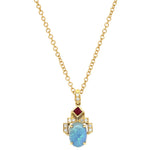 Opal Ruby Diamond Pendant Necklace Pendant Necklace Roseark Vintage