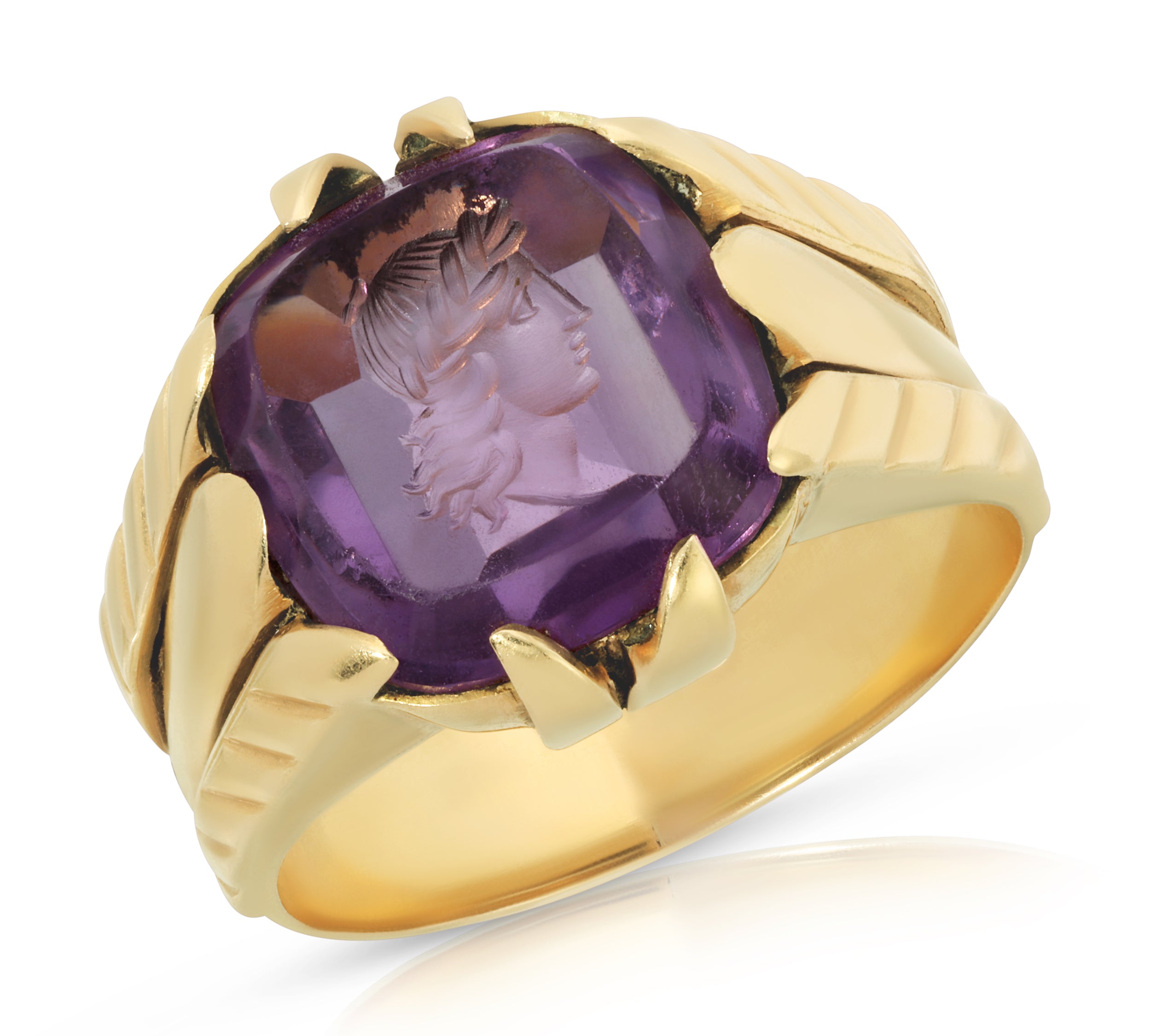 Victorian Amethyst Intaglio Portrait Ring Ring Roseark Vintage