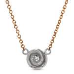 Rosebud Necklace, Medium Necklace Roseark Jewelry WGold Rose - RGold Chain