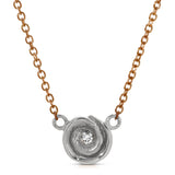 Rosebud Necklace, Medium Necklace Roseark Jewelry WGold Rose - RGold Chain