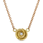 Rosebud Necklace, Medium Necklace Roseark Jewelry YGold Rose - RGold Chain