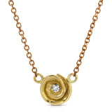 Rosebud Necklace, Medium Necklace Roseark Jewelry YGold Rose - RGold Chain
