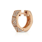 Pave Diamond Pyramid Spike Huggies Huggie Earrings Roseark Deux Single Rose gold