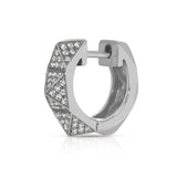 Pave Diamond Pyramid Spike Huggies Huggie Earrings Roseark Deux Single White Gold