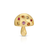 Multicolored-Stone Mushroom Stud Stud Earrings Roseark Deux Single