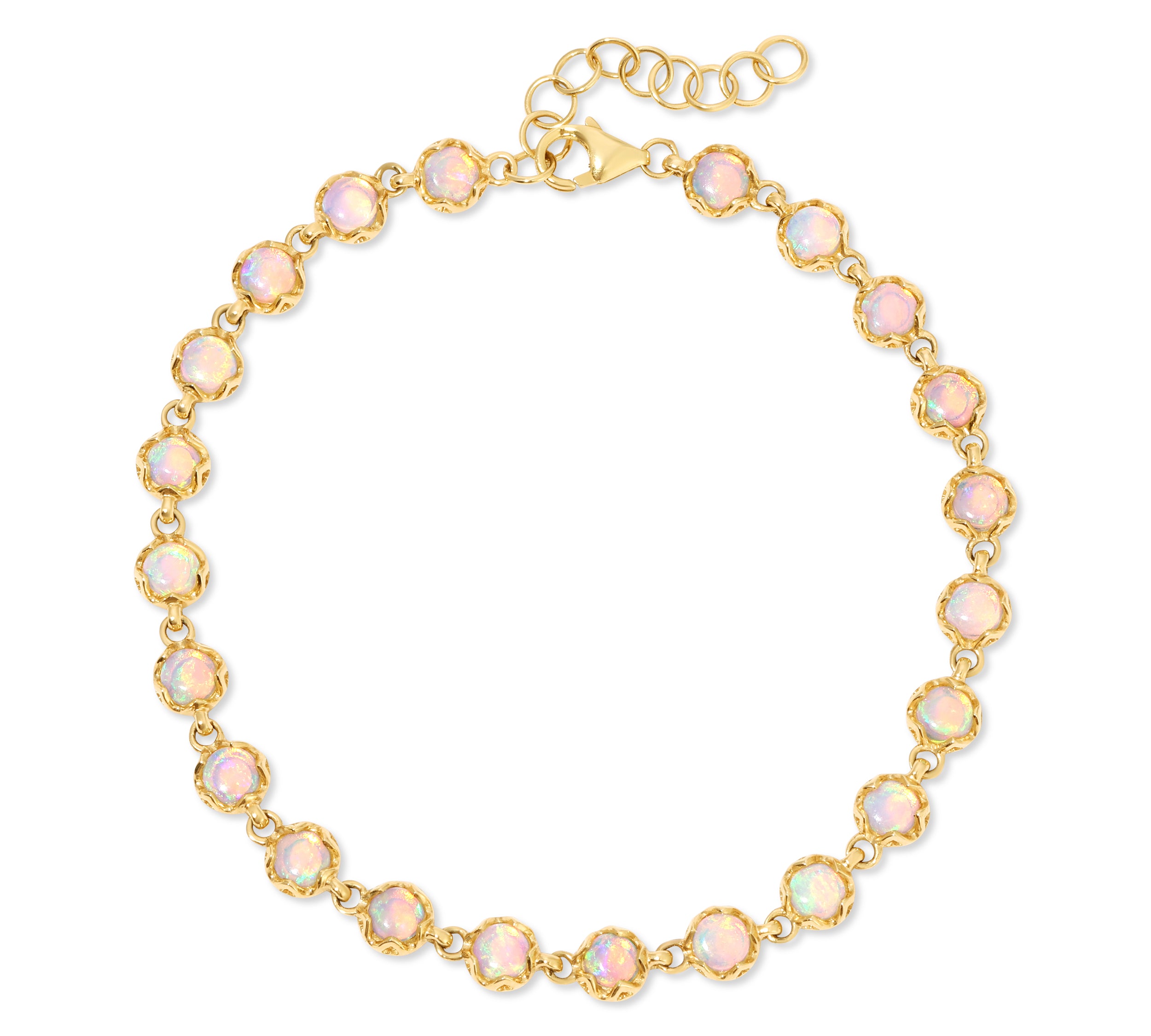 Scalloped Bezel Tennis Bracelet Tennis Bracelet Roseark Deux Opal  