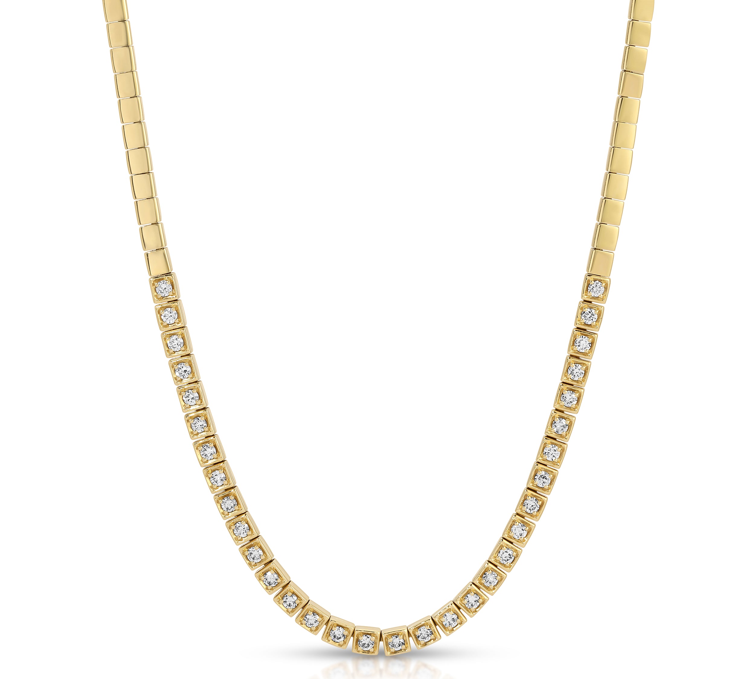 Square Link Tennis Necklace Tennis Necklace Roseark Deux