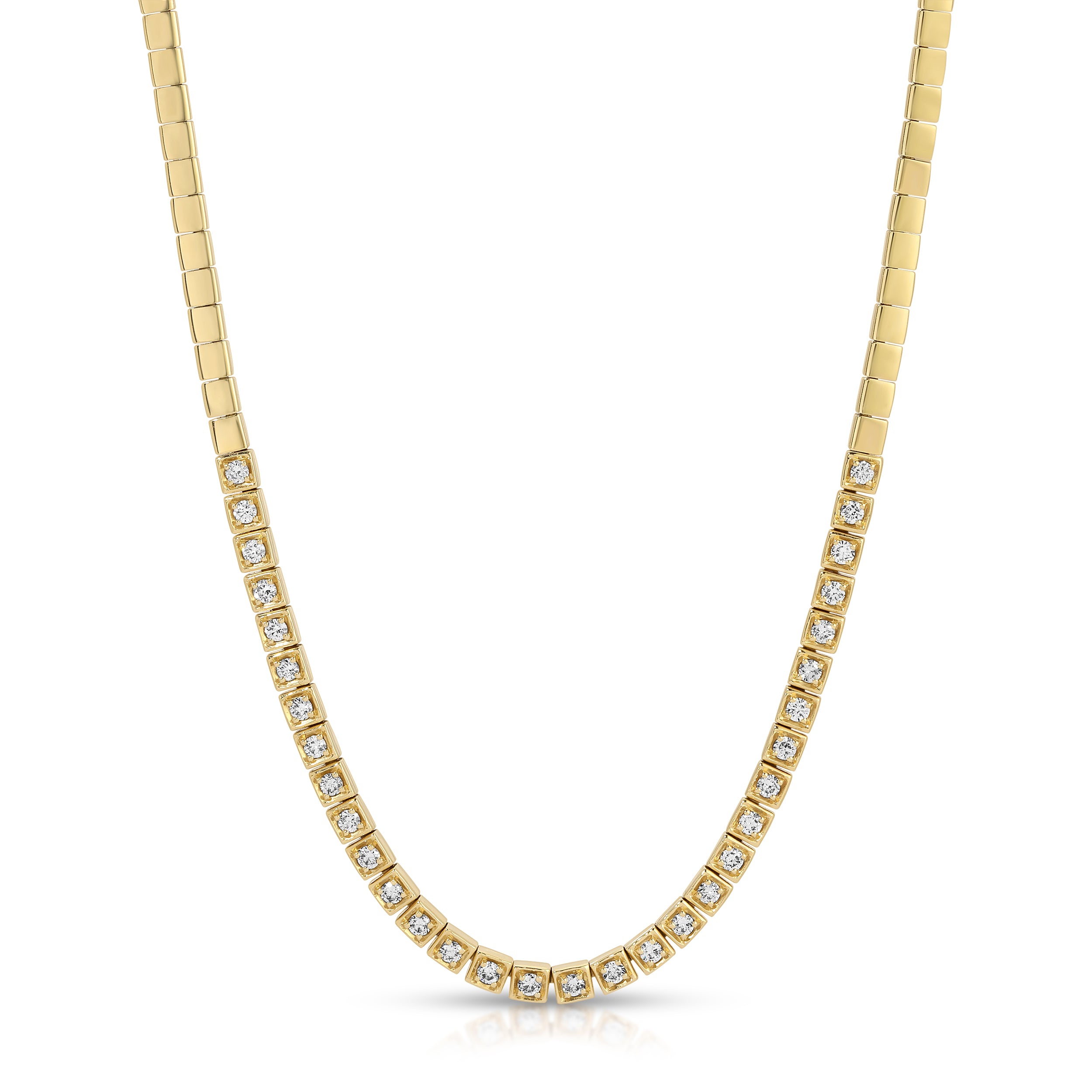 Square Link Tennis Necklace Tennis Necklace Roseark Deux