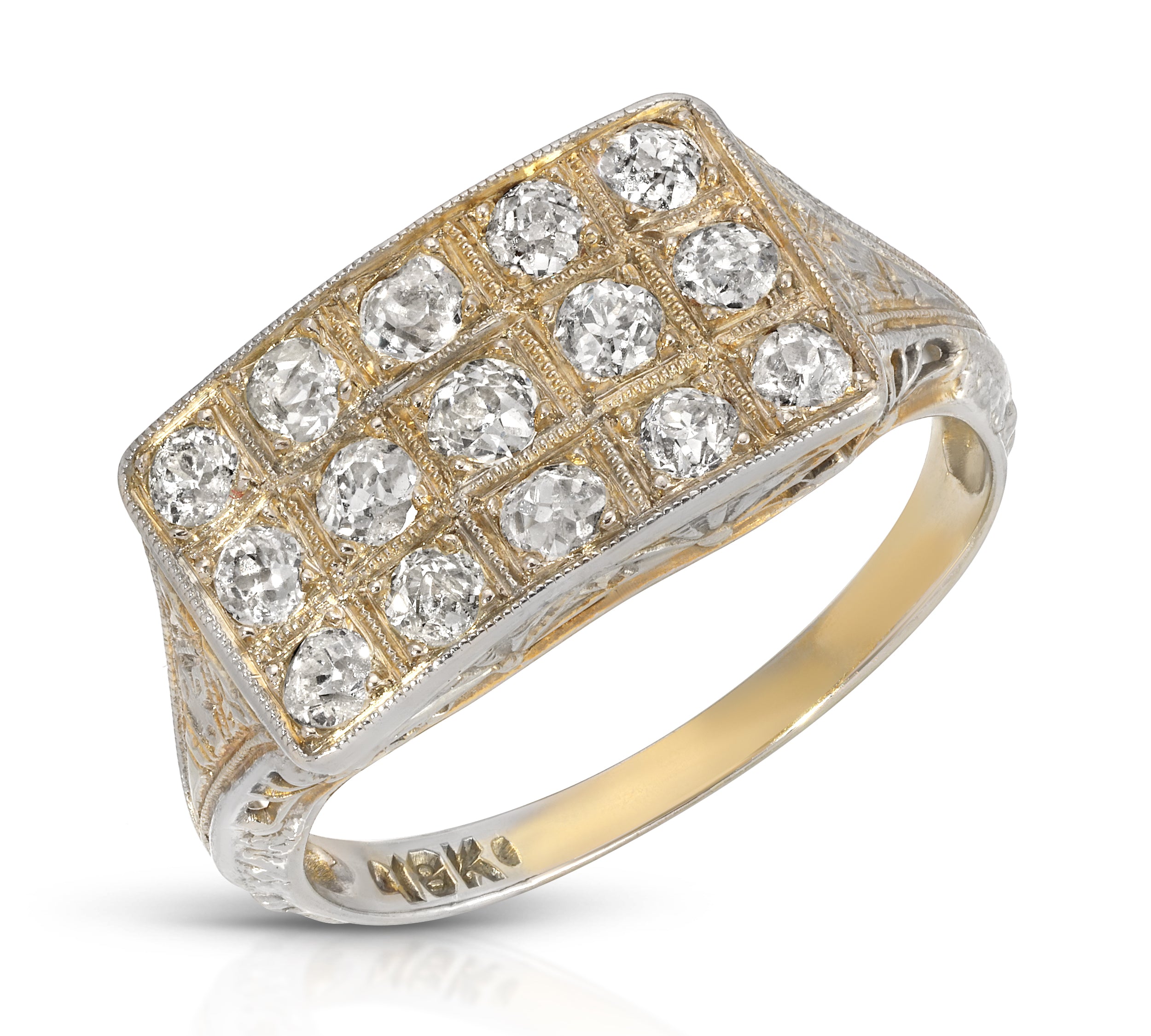 1930s Estate Diamond Plate Ring Cocktail Ring Roseark Vintage