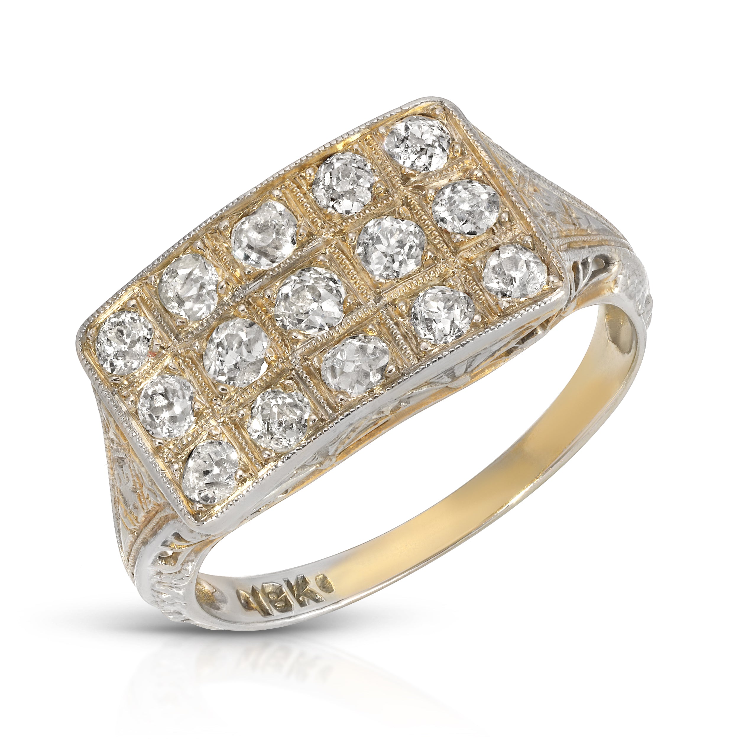 1930s Estate Diamond Plate Ring Cocktail Ring Roseark Vintage