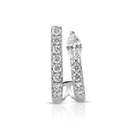 Marquis Diamond Pave Half-Hoop Huggie Earrings Roseark Deux Single Left