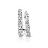 Marquis Diamond Pave Half-Hoop Huggie Earrings Roseark Deux Single Left