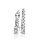 Marquis Diamond Pave Half-Hoop Huggie Earrings Roseark Deux Single Right
