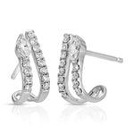 Marquis Diamond Pave Half-Hoop Huggie Earrings Roseark Deux Pair
