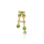 Stone Diamond Half-Huggie Hoop Huggie Earrings Roseark Deux Emerald+Diamond Single Right