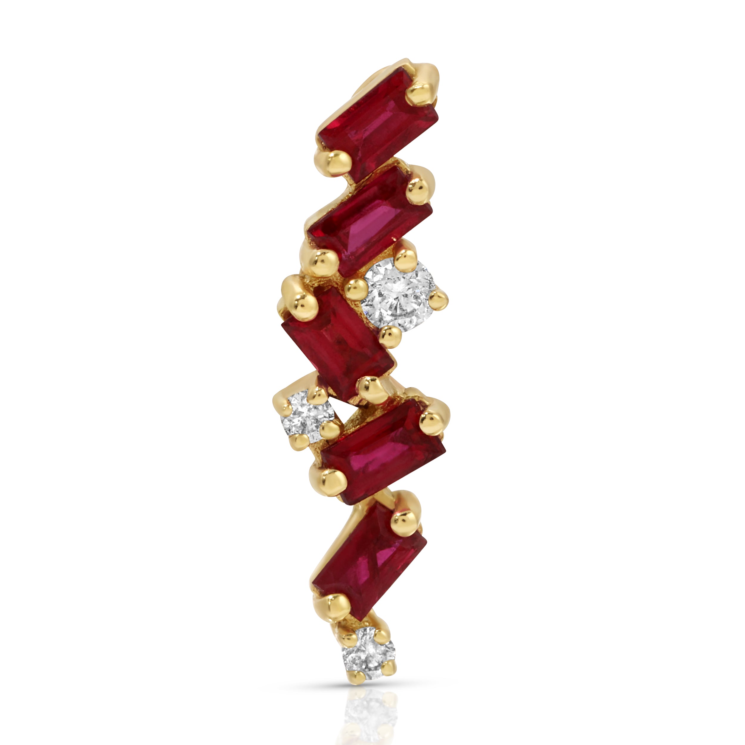 Ruby and Diamond Cluster Drop Statement Earrings Roseark Deux